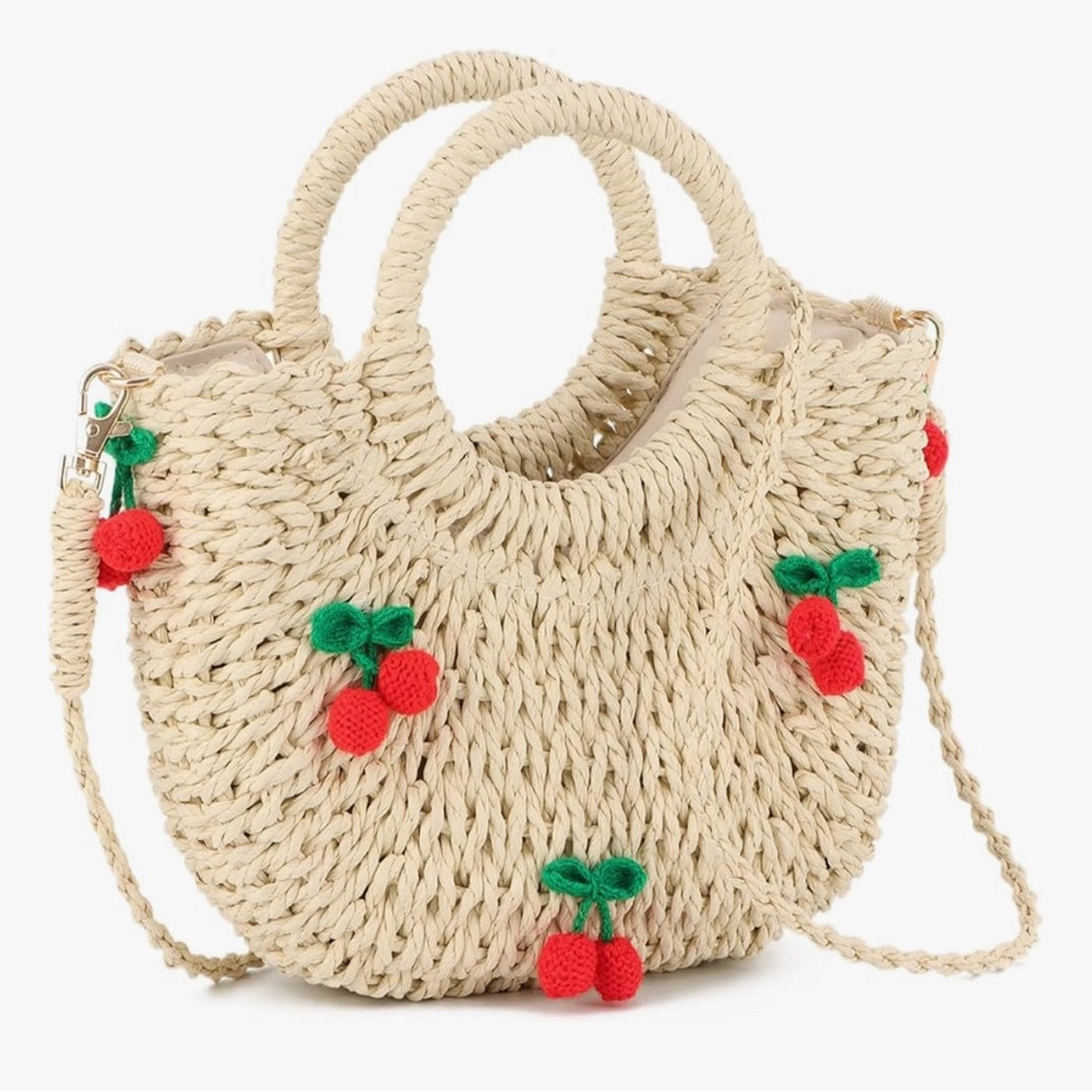 HAND WOVEN CHERRY BAG